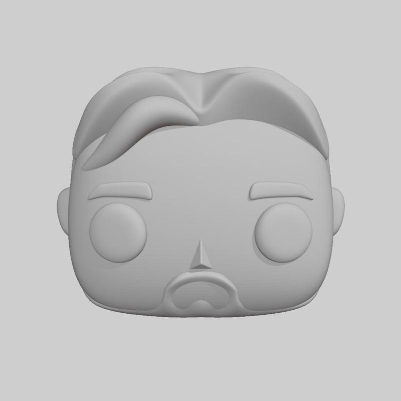 Pop - Head adult male head half bearded beard padlock