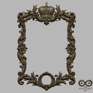 Free Royal Crown Frame – Ornate 3D STL for CNC & Printing