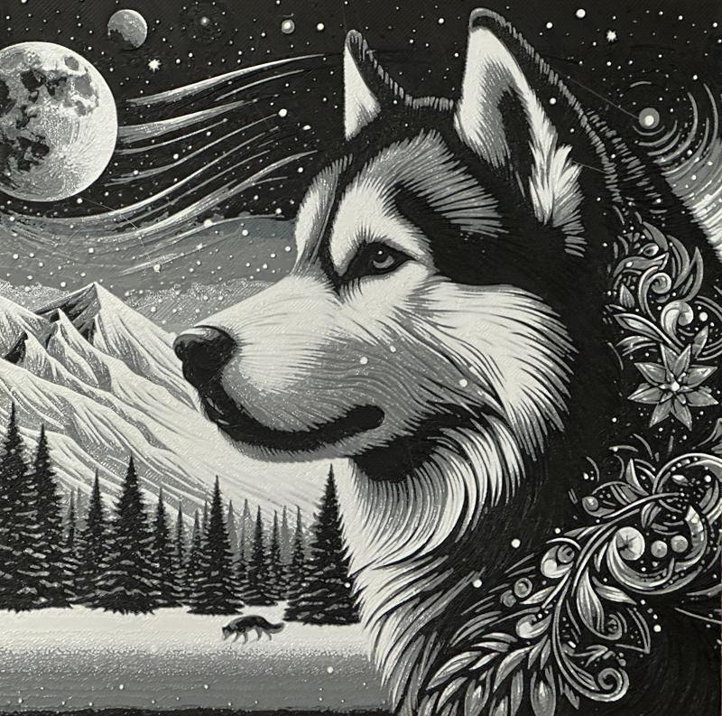 snow husky 2 - filament painting