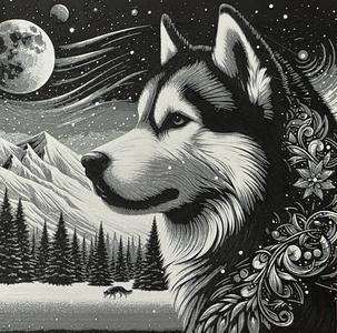 snow husky 2 - filament painting