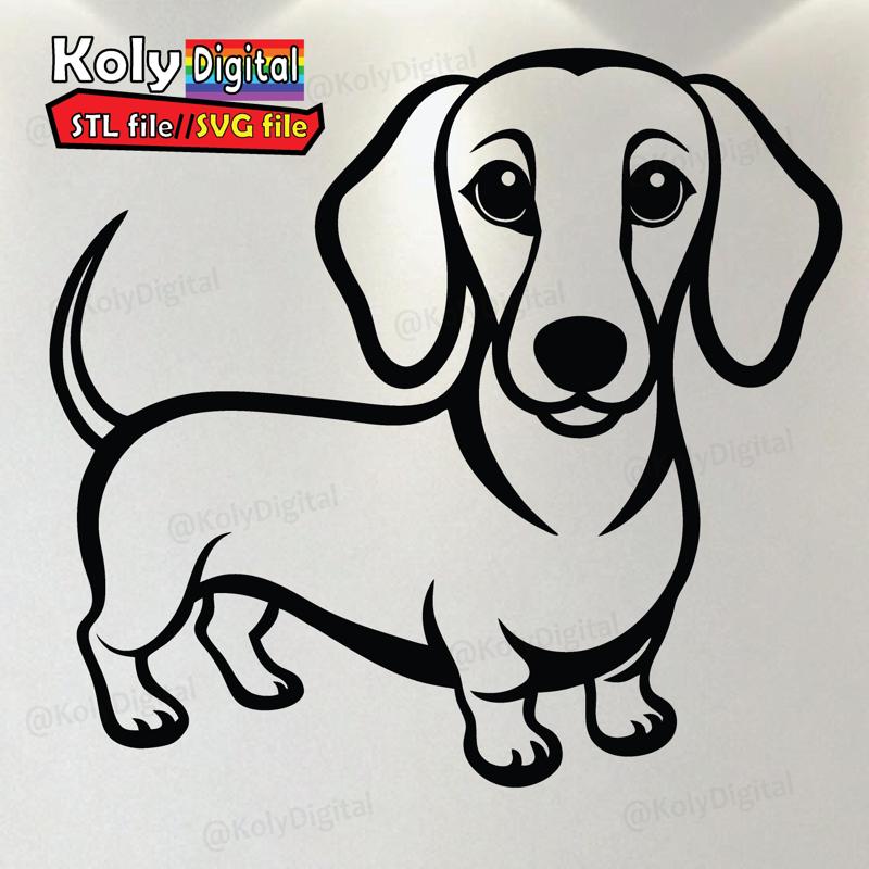 Dachshund dog lie art cnc cut