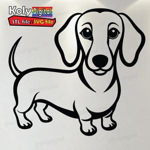Dachshund dog lie art cnc cut