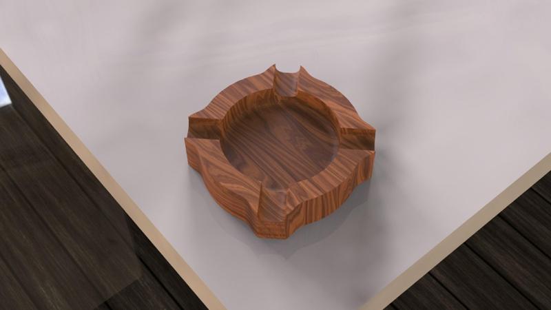 Ashtray, Cigar Tray, Cigarette Tray, Cnc Cut 3D Model File For CNC Router Engraver, Plate Carving Machine, Relief, serving tray Artcam, Aspire, VCarve, Cutt3D