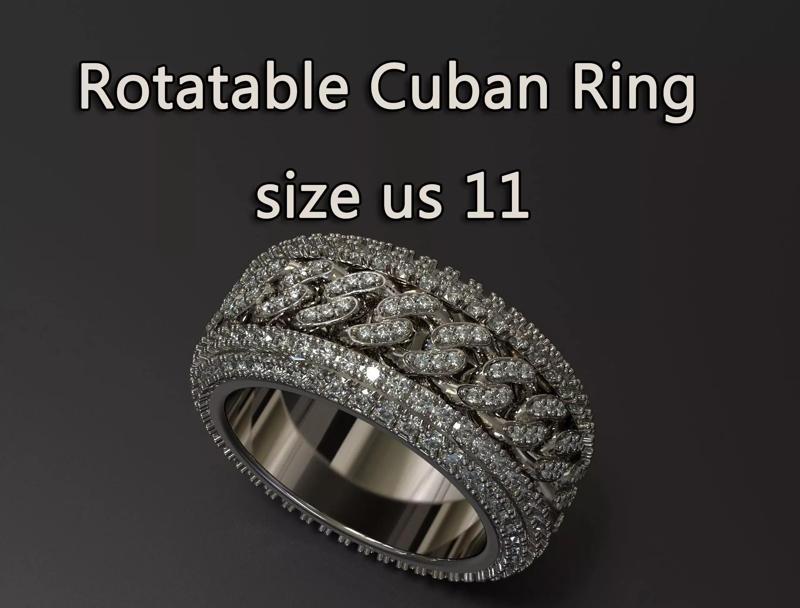 Wide Spinner Cuban Ring  Size 11 US