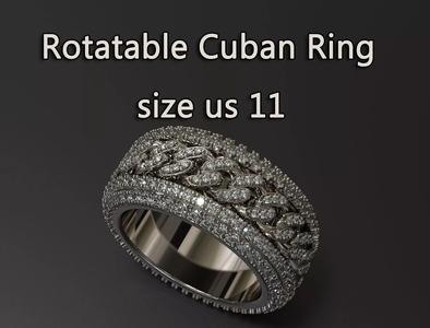 Wide Spinner Cuban Ring  Size 11 US