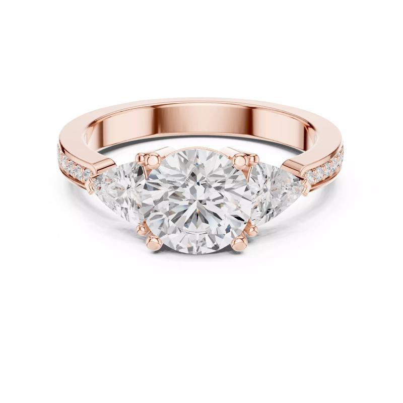 Round And Trillion Cut Engagement Wedding Ring 3DM STL Video