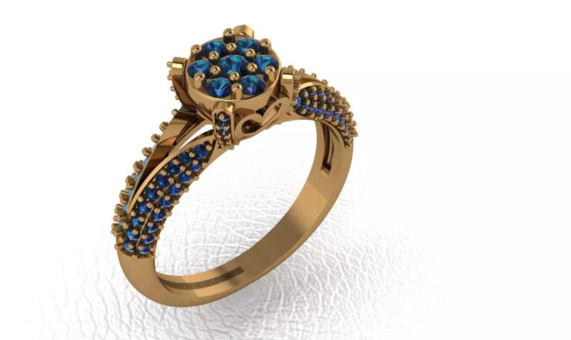 Rings gold ring with sapphires
