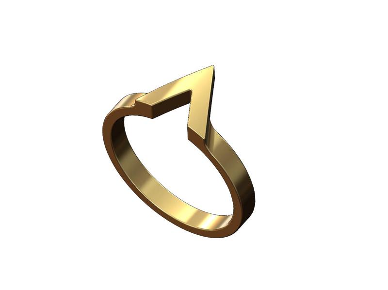 Simple V chevron ring US sizes 5to10 3D print model