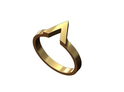 Simple V chevron ring US sizes 5to10 3D print model