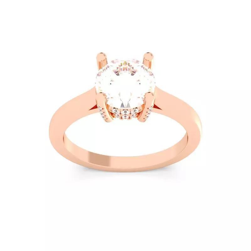 ROUND Cut Hidden Halo Engagement Ring