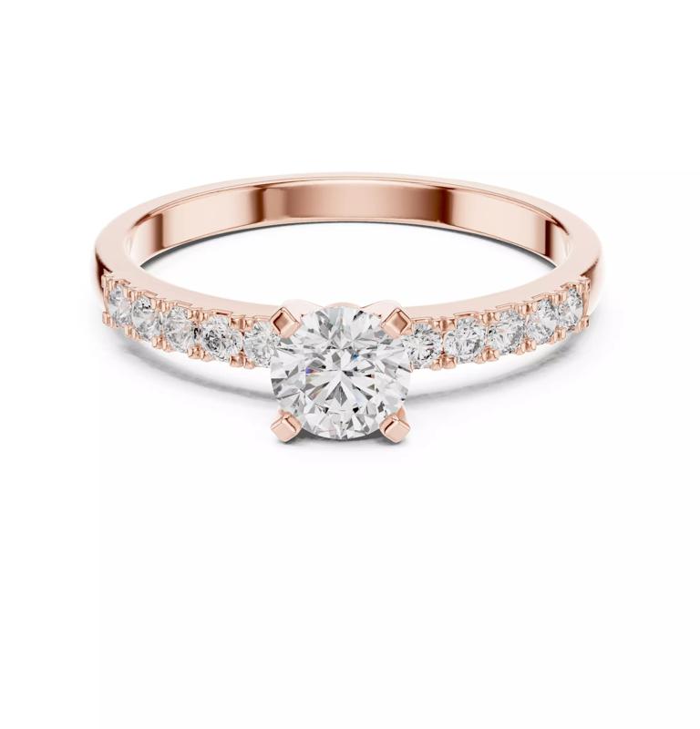 Round Cut Diamond Dainty Engagement Wedding Ring 3DM STL Video