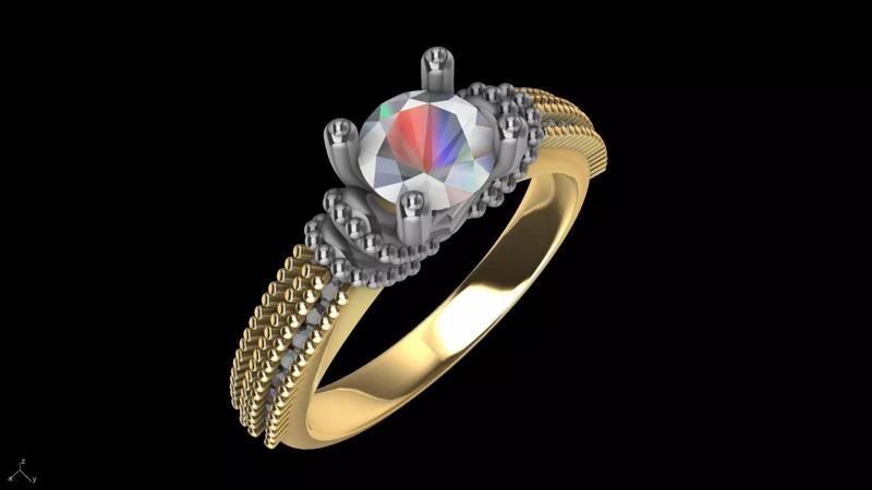 ROUND BRILLIANT DIAMOMD SHANK ENGAGEMENT RING stl verified