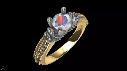 ROUND BRILLIANT DIAMOMD SHANK ENGAGEMENT RING stl verified
