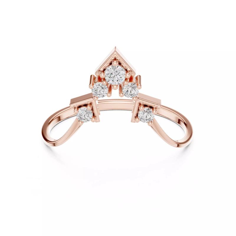 Round Cut Diamond Curved Engagement Wedding Ring 3DM STL Video