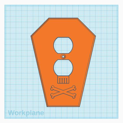 Coffin Outlet Cover with a Designs