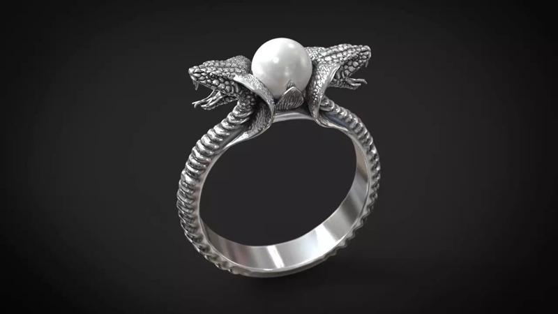 Ring cobra snakes pearl