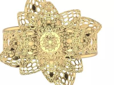 modern jali flower ring stl verified