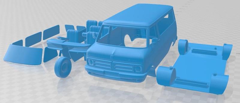 Bedford CF Minibus 1972 Printable Van