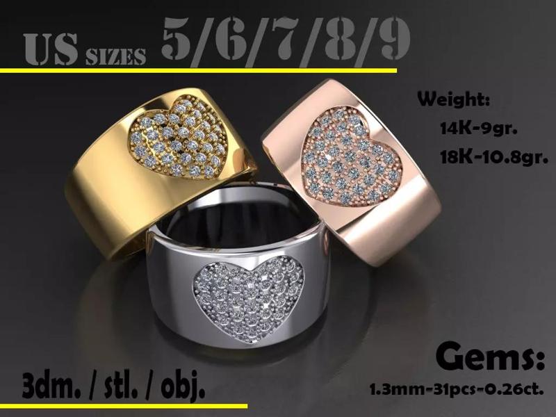 Ring Big Heart 026ct