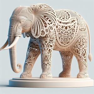 2326 Color 3D Model of a Totem-Style Elephant, pug, dachshund, poodle, cat, camel, bear, beagle, crocodile, lion, fox, bull terrier, pomeranian, donkey, wolf, doberman pinscher, newfoundland, elephant