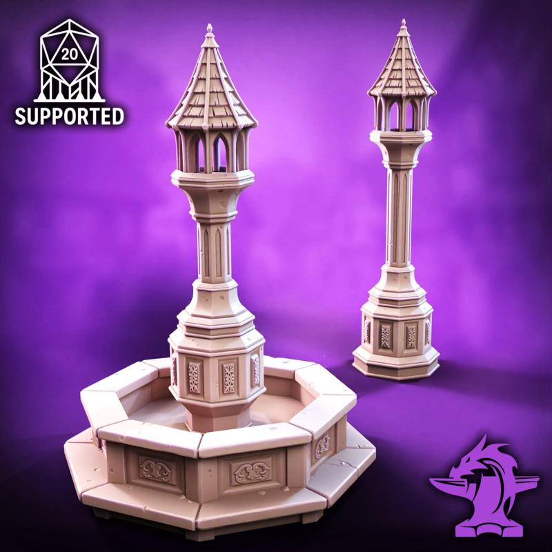 Village Fountain: Tabletop Scatter Terrain