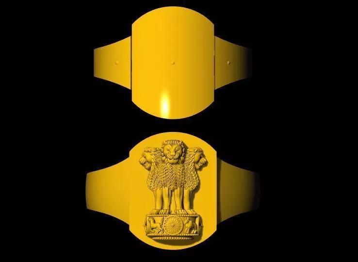 ASHOKA STAMBH GENTS RING 3dm file