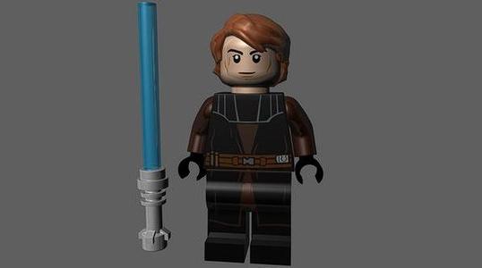 Lego of Anakin Skywalker with lightsaber
