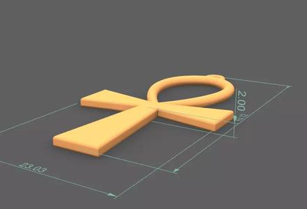 Ankh key pendant model