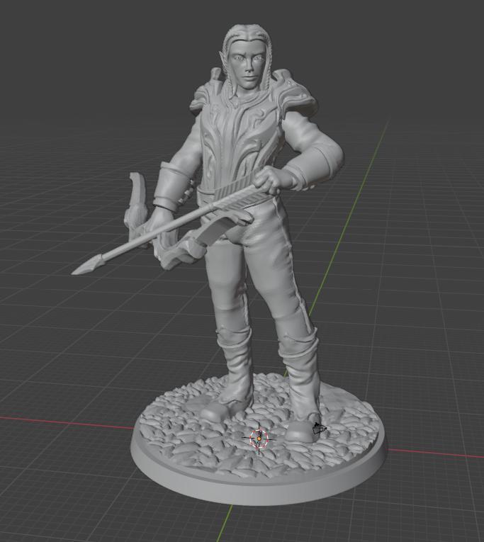 Elf Ranger – 32 mm Fantasy Miniature STL for Tabletop RPGs (D&D, Pathfinder)