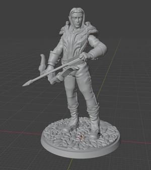 Elf Ranger – 32 mm Fantasy Miniature STL for Tabletop RPGs (D&D, Pathfinder)