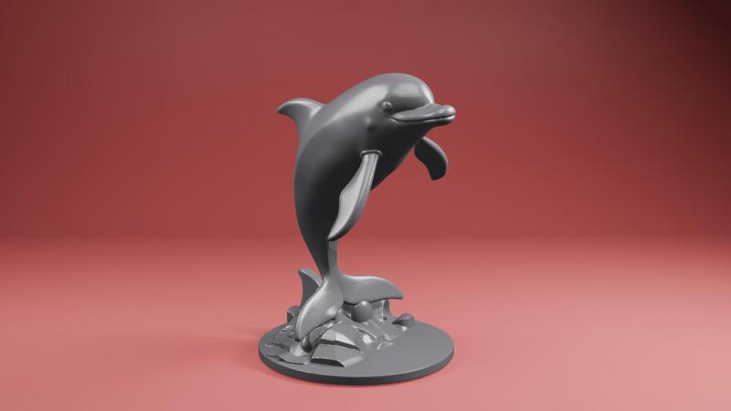 Dolphin 3D Model – Ocean Animal STL for 3D Printing