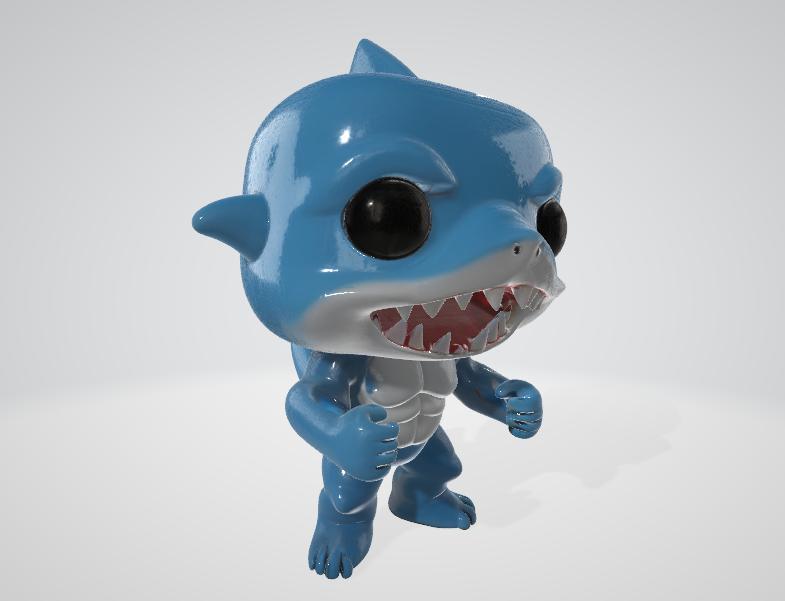 Sharkoid – Stylized Humanoid Shark | Funko Pop Inspired 3D Model