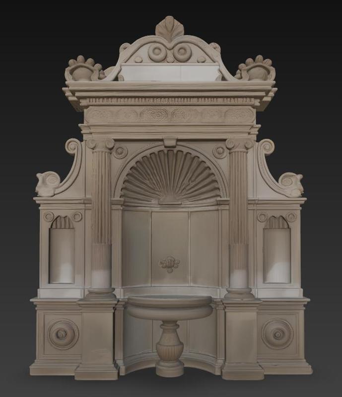 Figure Modeling Colonial style fountain Dioramas