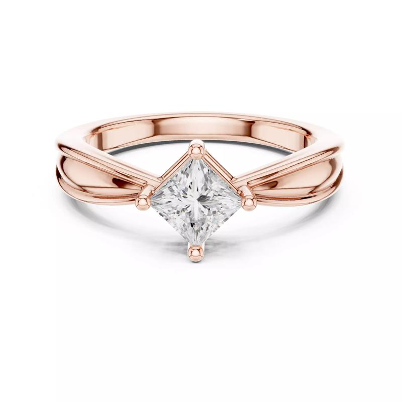 Solitaire Princess Cut Engagement Wedding Ring 3DM STL Video