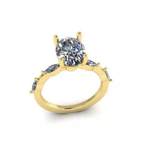 Solitaire oval ring Model 7599