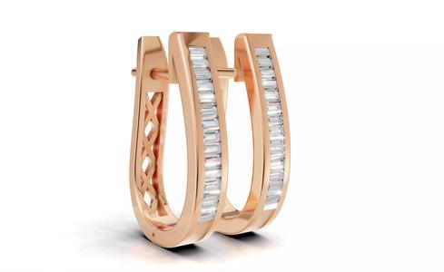 AV 720 Diamond Ladies Huggies Fashion Hoop-Earringss