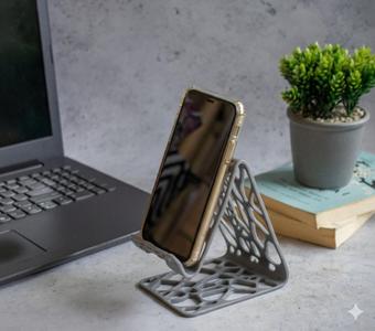 Generative Cell Phone Stand – Futuristic 3D Printed Smartphone Holder