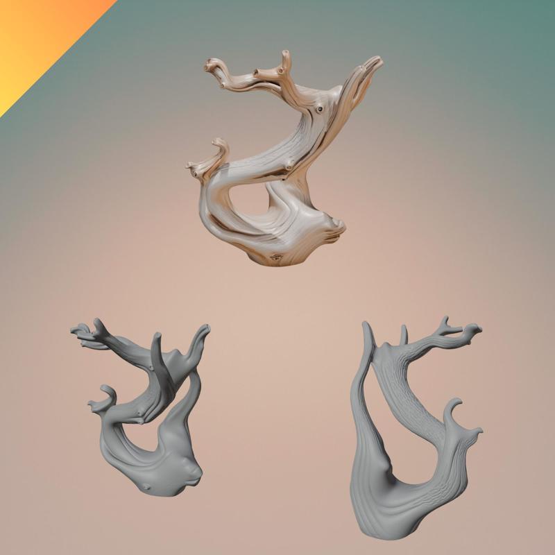3D Printable Antlers Wall Art – Modern Organic Home Décor STL