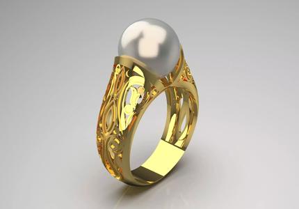 gold pearl ring pr0004