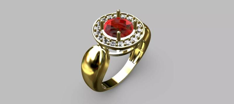Graduation Ring with 7mm Round Gemstone