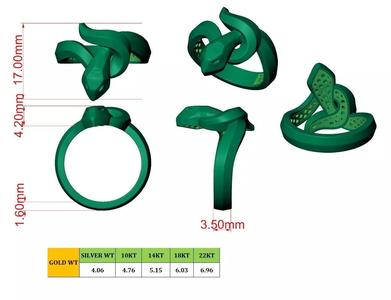 Green Snake design ring  3D model