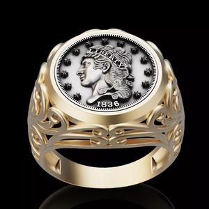 Half eagle American silver gild jewelry printable 3d model
