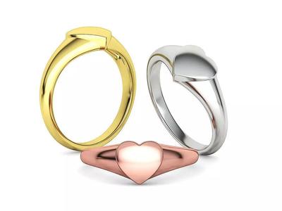 Heart Signet Women Ring Tiny Heart Statement ring