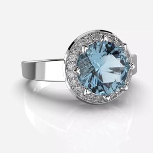 Printable HALO ring- Diamond-more7mm -STL for 3d printing