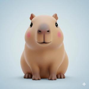 Capybara chubby chubby sitting