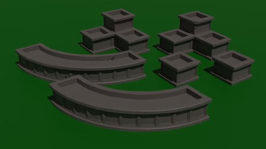 Concrete Planters suitable for Marvel Crisis Protocol