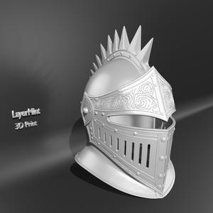Gothic Knight Helmet with Spikes and Ornaments