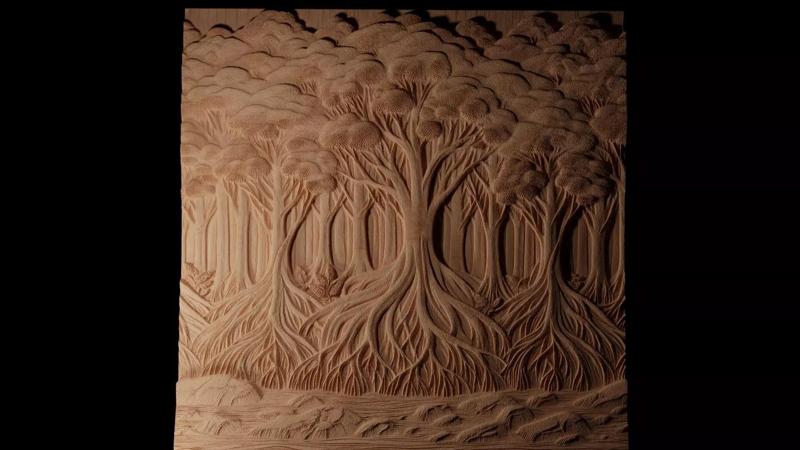 Mangrove Forest CNC 3d Print High Relief Sand Casting