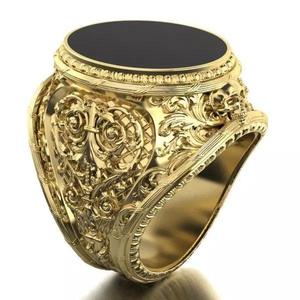 mens  ring with pattern and sculls