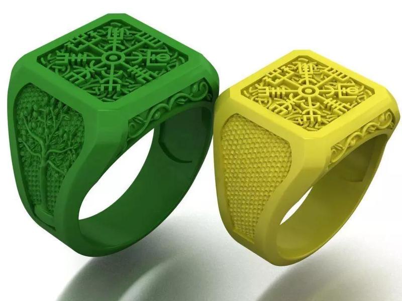 mens ring with  viking  symbols two options